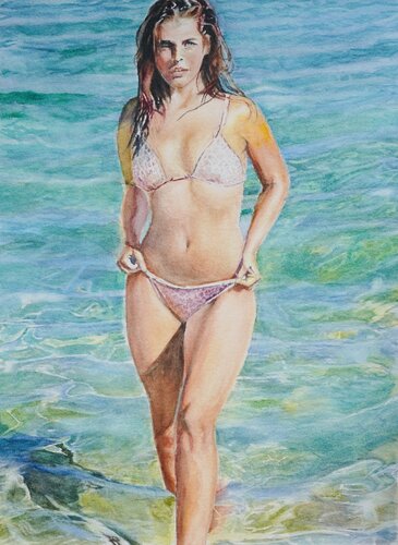 Swimming Model by Qingzhu Lin, Painting for Sale on Singulart