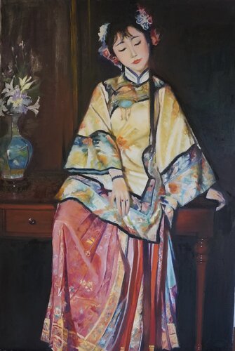 优雅的宫殿女士 von Qingzhu Lin, Malerei kaufen auf Singulart