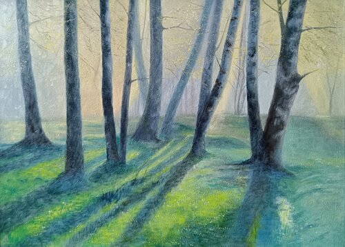 The foggy morning di Ljuba Ananina, Pittura in vendita su Singulart