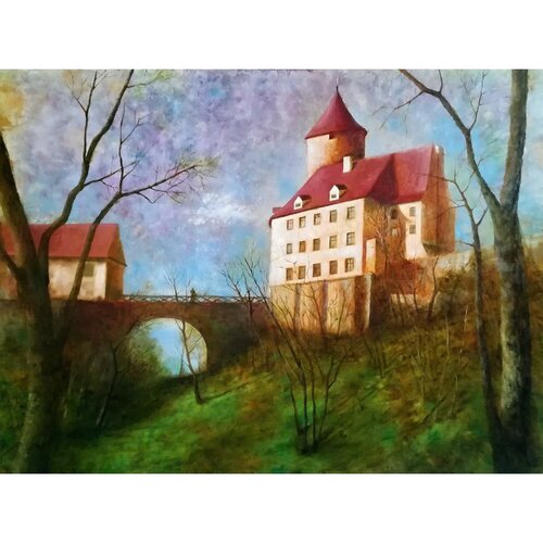 Spring at the castle di Ljuba Ananina, Pittura in vendita su Singulart