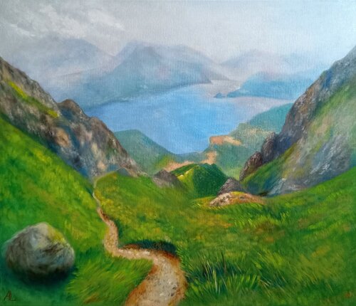After the storm over Como by Ljuba Ananina, Painting for Sale on Singulart