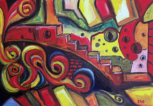 La escalera by Lamar Fría, Painting for Sale on Singulart