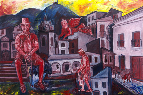 Pueblo by Lamar Fría, Painting for Sale on Singulart
