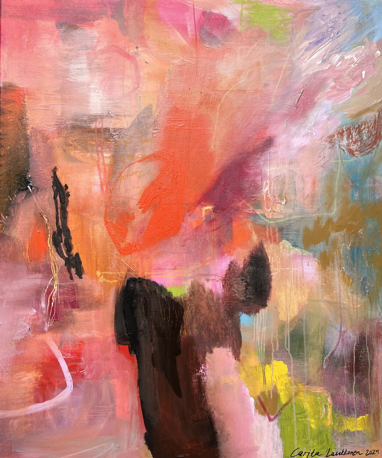 Would you show me your colors my darling? Carita Laukkonen Peinture originale à vendre