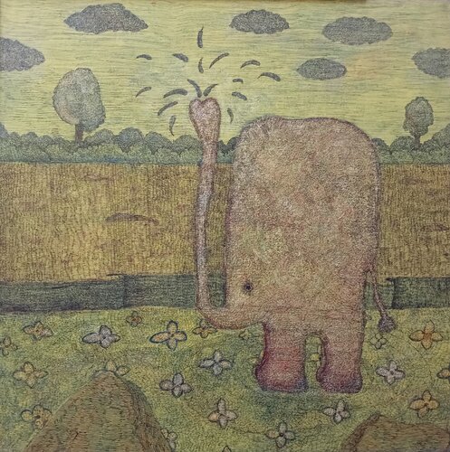 Bathing one morning par parag cumin Studio, Peinture en vente sur Singulart