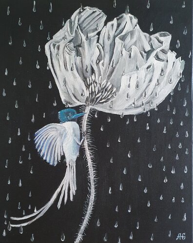 Black and White Rain von Galyna Antonenko, Malerei kaufen auf Singulart
