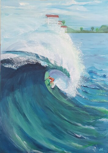 Conquering the Waves. von Galyna Antonenko, Malerei kaufen auf Singulart