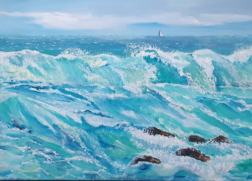 Breath of the Atlantic. von Galyna Antonenko, Malerei kaufen auf Singulart