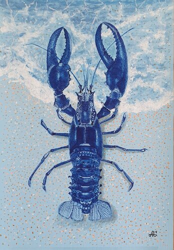 Blue Majesty. par Galyna Antonenko, Œuvre sur papier en vente sur Singulart