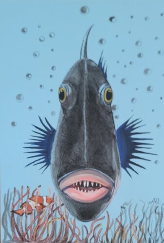 Who Are You ? -I'm a Fish. di Galyna Antonenko, Opera su carta in vendita su Singulart