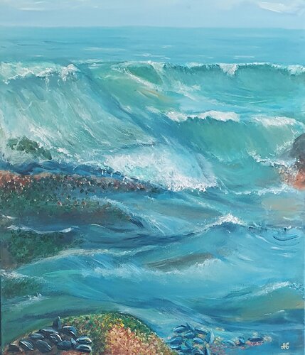 The Ocean That Remembers the Stars. de Galyna Antonenko, Pintura a la venta en Singulart