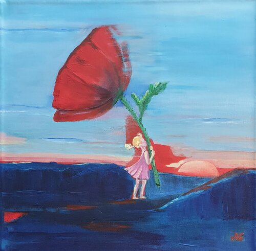 The Girl Carrying a Dream. di Galyna Antonenko, Pittura in vendita su Singulart