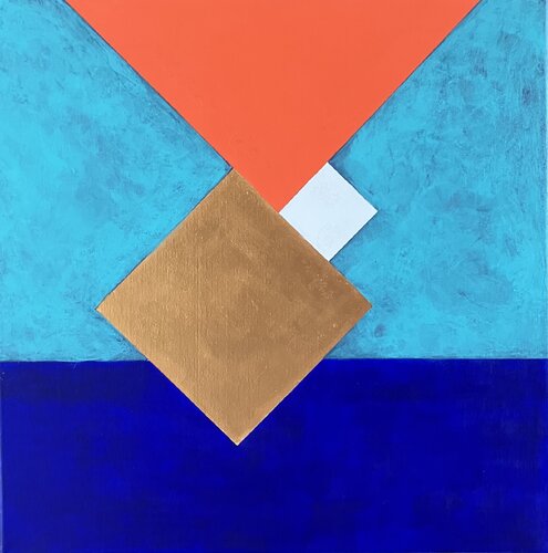 Golden square di Enikő Bukovinszki, Pittura in vendita su Singulart