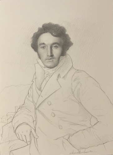 Portrait de Charles Cordier d’après Ingres par Romuald Cormier, Dessin en vente sur Singulart