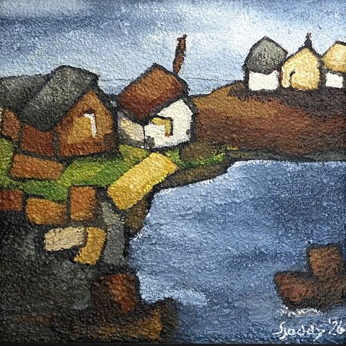 Harbor at the Arctic Circle di Sjoddy, Pittura in vendita su Singulart