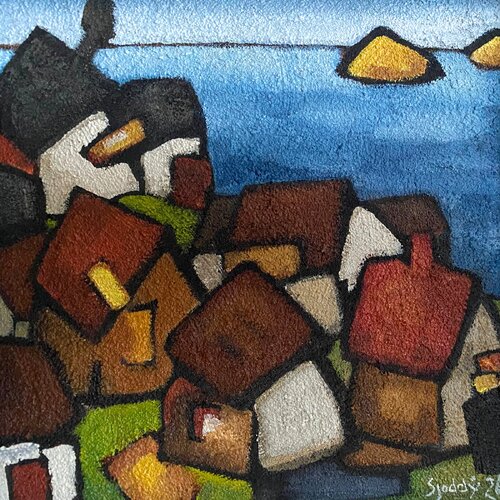 Sólvík, Golden Bay Village di Sjoddy, Pittura in vendita su Singulart