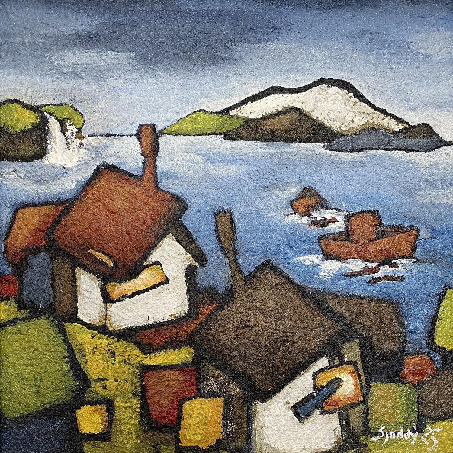 Village in Blue Sjoddy