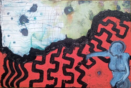The Mountains Mind van Abi Siwan Cansdale, Schilderij te koop op Singulart