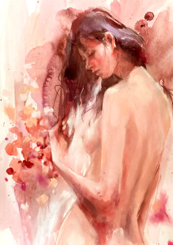 Petals fluttering down di Akira MURATA, Disegno in vendita su Singulart