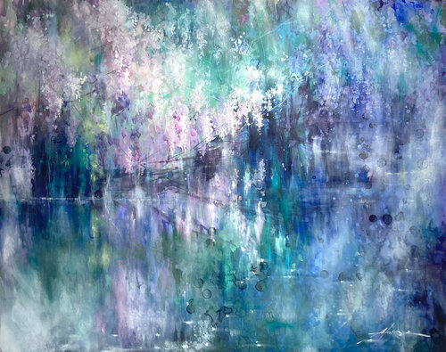 Deep in the mountains, wisteria blossoms von Akira MURATA, Malerei kaufen auf Singulart