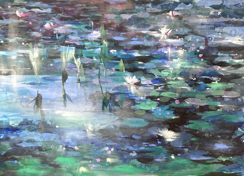 照映・Shoei（Light reflected on water） Waltz di Akira MURATA, Pittura in vendita su Singulart