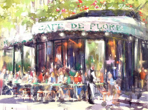Spring at Cafe Flora von Akira MURATA, Malerei kaufen auf Singulart