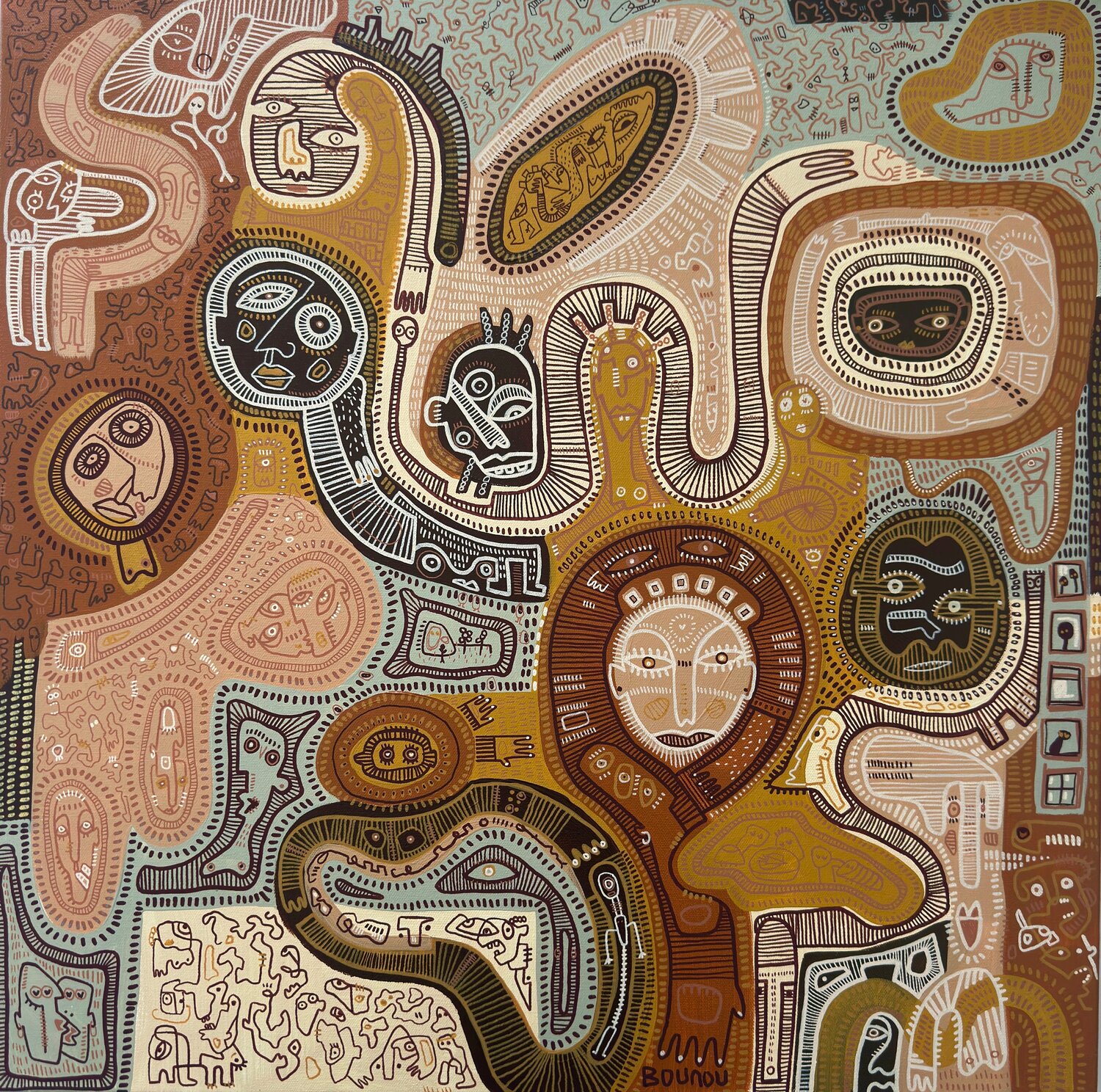 Cacao Sophia Bounou Dipinto originale in vendita