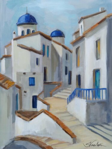 Santorini View II von Silvia Vassileva, Malerei kaufen auf Singulart