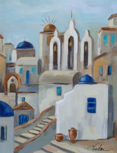 Santorini View III van Silvia Vassileva, Schilderij te koop op Singulart