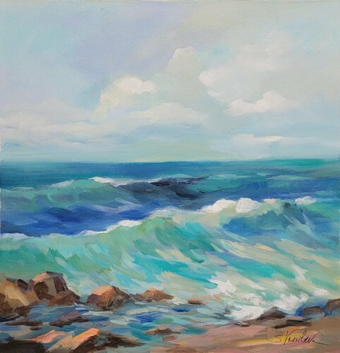 Rocky Beach di Silvia Vassileva, Pittura in vendita su Singulart