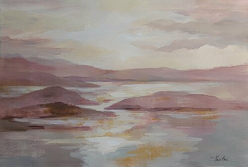 Pink and Gold Landscape Silvia Vassileva