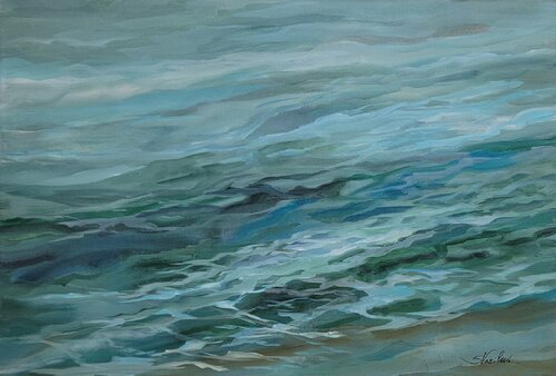 Viridian Sea van Silvia Vassileva, Schilderij te koop op Singulart