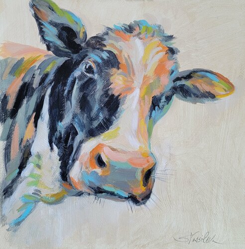 Expressionistic Cow van Silvia Vassileva, Werk op papier te koop op Singulart