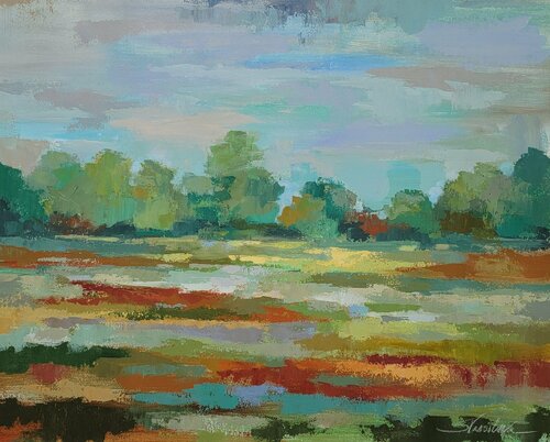 Spring Landscape van Silvia Vassileva, Schilderij te koop op Singulart