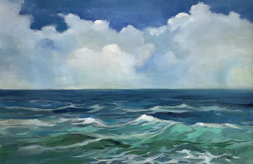 Emerald wave di Silvia Vassileva, Pittura in vendita su Singulart