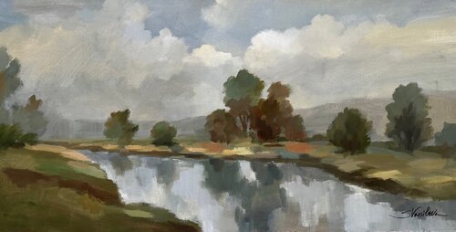 River and Clouds von Silvia Vassileva, Malerei kaufen auf Singulart