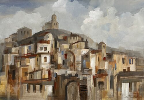 Town on the Hill by Silvia Vassileva, Painting for Sale on Singulart