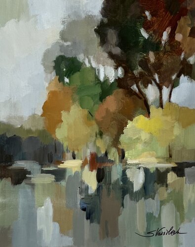 Lake in the Park II di Silvia Vassileva, Pittura in vendita su Singulart