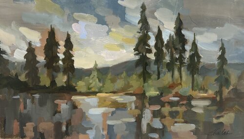 High Mountain Lake von Silvia Vassileva, Malerei kaufen auf Singulart