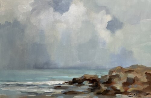 Morning at Stone Beach von Silvia Vassileva, Malerei kaufen auf Singulart