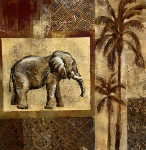 Safari Sketches - Elephant van Silvia Vassileva, Schilderij te koop op Singulart