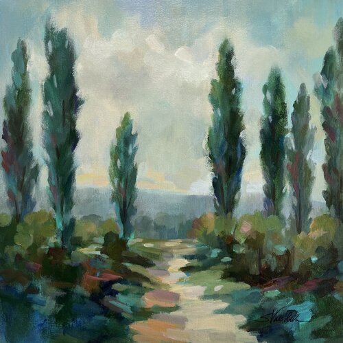 Majestic Poplars di Silvia Vassileva, Pittura in vendita su Singulart