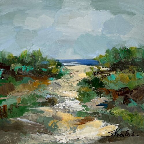 Grassy Beach von Silvia Vassileva, Malerei kaufen auf Singulart