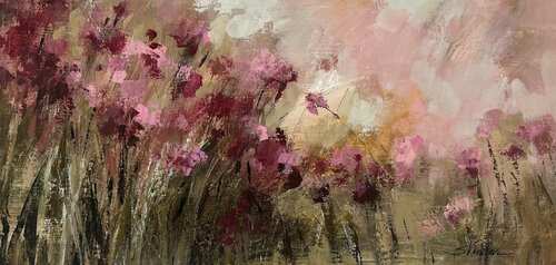 Wild Pink Flowers von Silvia Vassileva, Malerei kaufen auf Singulart