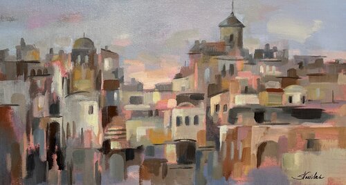 Village at Dawn von Silvia Vassileva, Malerei kaufen auf Singulart
