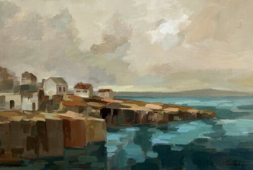 Southern Coast Town von Silvia Vassileva, Malerei kaufen auf Singulart
