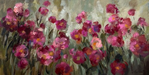 Magenta Garden by Silvia Vassileva, Painting for Sale on Singulart