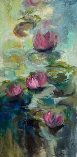 Water Lilies II von Silvia Vassileva, Malerei kaufen auf Singulart