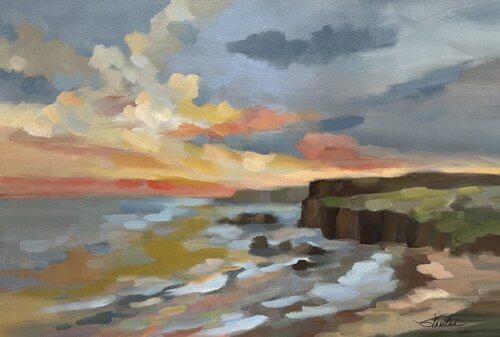 Pacific Coast Sunset von Silvia Vassileva, Malerei kaufen auf Singulart