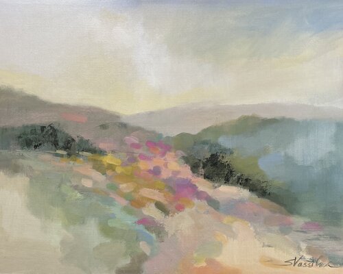 Blooming Slopes de Silvia Vassileva, Pintura a la venta en Singulart